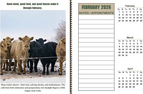 تقويم سطح المكتب ذو الطباعة الكبيرة من Farmer's Legacy - من يناير 2026 إلى يناير 2027 in Kuwait