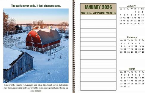 تقويم سطح المكتب ذو الطباعة الكبيرة من Farmer's Legacy - من يناير 2026 إلى يناير 2027 in Kuwait