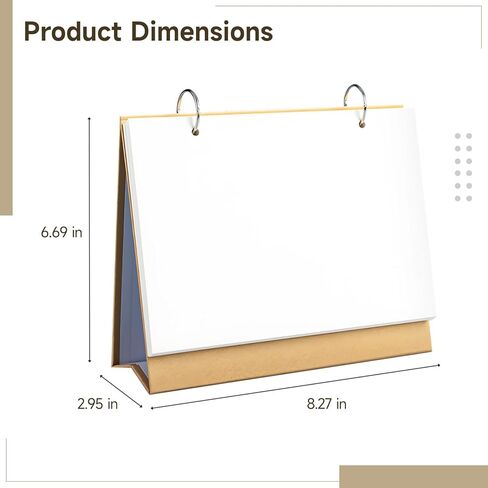 DIY Blank Desk Calendar, 30 Sheets Sketch Paper Calendar (8.3x3x6.7 inches) - Refillable Desktop Calendar with Ring Binder for Drawing, Planning, Photo Display, and Note Taking in Kuwait
