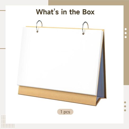 DIY Blank Desk Calendar, 30 Sheets Sketch Paper Calendar (8.3x3x6.7 inches) - Refillable Desktop Calendar with Ring Binder for Drawing, Planning, Photo Display, and Note Taking in Kuwait