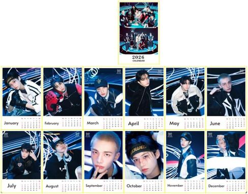 تقويم STRAY-KIDS 2025-2026، تقويم مكتبي لصور الهدايا من STRAY-KIDS للعام الجديد (أزرق) in Kuwait