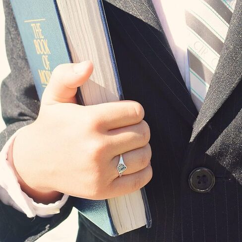 خاتم أزرق صغير CTR LDS CTR من Ringmasters | اختر خاتم الإيمان الصحيح | مجوهرات تذكار LDS in Saudi Arabia