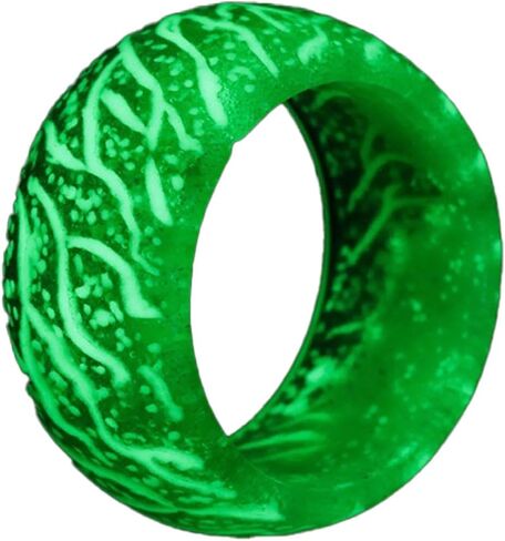 Glow-in-the-Dark Resin Wedding Band - Textured, 5 Colors, Sizes 6-11 in Saudi Arabia