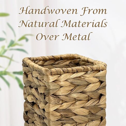 كوب أقلام منسوج عتيق، منظم مكتب على طراز الروطان - حامل أقلام ذو سعة كبيرة للمكتب والمنزل واللوازم المدرسية، عدد 1 in Kuwait