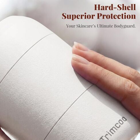 Travel Toiletry Jar Set - 6Pcs Leakproof Travle Containers with Carry Bag, Dual - PLA Hard Shell Jars for Skincare, Lotions, Creams - Includes 4x30ml, 2x60ml & 10xMagnetic Labels, Beige in Kuwait