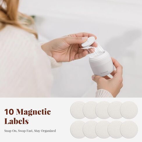 Travel Toiletry Jar Set - 6Pcs Leakproof Travle Containers with Carry Bag, Dual - PLA Hard Shell Jars for Skincare, Lotions, Creams - Includes 4x30ml, 2x60ml & 10xMagnetic Labels, Beige in Kuwait