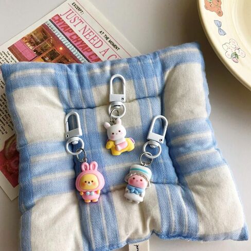 24PC Senbeier Series Cute Cartoon Animal Keychains– Fun Adorable Designs for Sweet Playful Aesthetic, DIY Craft & Jewelry Accessories in Saudi Arabia