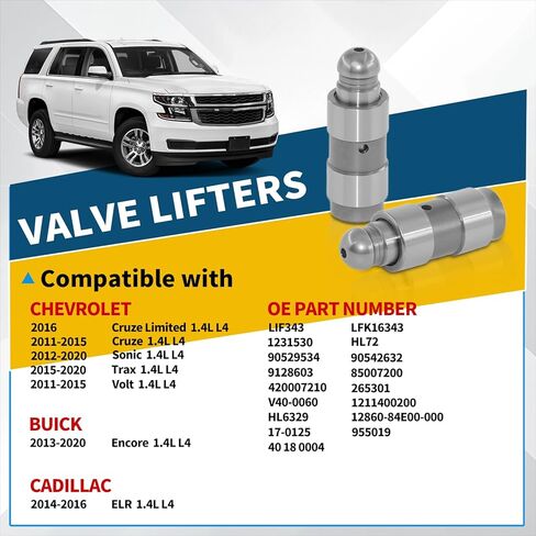 16PCS LFK16343 1.4L L4 Hydraulic Valve Lifter For Chevy Cruze Sonic Trax Volt 2011-2020 for Buick Encore 2013-2020 for Cadillac ELR 2014-2016 Replaces LIF343 in Saudi Arabia