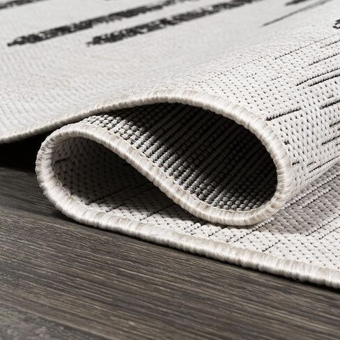 JONATHAN Y Stripe Geometric Indoor Outdoor Area Rug 3X5 Black/Ivory, Zolak Berber for Backyard, Patio, Porch, Easy-Cleaning, High Traffic, Pet-Friendly, Non-Shedding (SMB124E-3) in Saudi Arabia