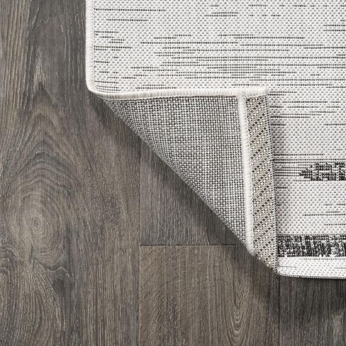 JONATHAN Y Stripe Geometric Indoor Outdoor Area Rug 3X5 Black/Ivory, Zolak Berber for Backyard, Patio, Porch, Easy-Cleaning, High Traffic, Pet-Friendly, Non-Shedding (SMB124E-3) in Saudi Arabia
