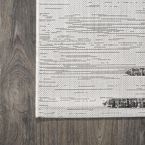 JONATHAN Y Stripe Geometric Indoor Outdoor Area Rug 3X5 Black/Ivory, Zolak Berber for Backyard, Patio, Porch, Easy-Cleaning, High Traffic, Pet-Friendly, Non-Shedding (SMB124E-3) in Saudi Arabia
