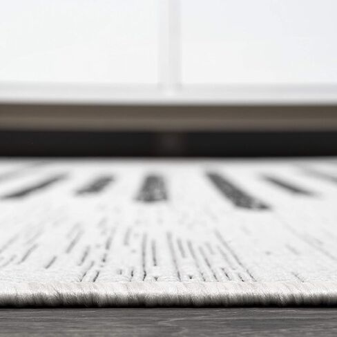 JONATHAN Y Stripe Geometric Indoor Outdoor Area Rug 3X5 Black/Ivory, Zolak Berber for Backyard, Patio, Porch, Easy-Cleaning, High Traffic, Pet-Friendly, Non-Shedding (SMB124E-3) in Saudi Arabia