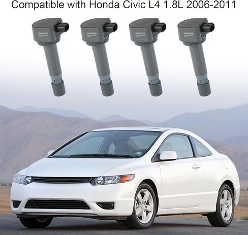 مجموعة من 4 ملفات تشغيل محرك السيارة متوافقة مع Honda Civic L4 1.8L 2006-2011 يستبدل # UF582 C1580 5C16371788393 RNAA01 IC662 in Saudi Arabia