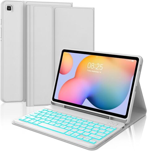حافظة لوحة المفاتيح الإسبانية Ñ لجهاز Samsung Galaxy Tab S6 lite (10.4 بوصة، 2024 2022 2020) - غطاء ذكي مع حامل قلم رصاص، حافظة جلدية صناعية نحيفة للنوم/الاستيقاظ التلقائي، لوحة مفاتيح بلوتوث قابلة للفصل، ذهبي وردي in Saudi Arabia