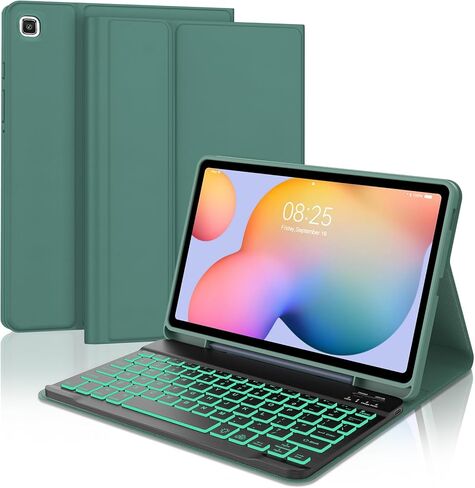حافظة لوحة المفاتيح الإسبانية Ñ لجهاز Samsung Galaxy Tab S6 lite (10.4 بوصة، 2024 2022 2020) - غطاء ذكي مع حامل قلم رصاص، حافظة جلدية صناعية نحيفة للنوم/الاستيقاظ التلقائي، لوحة مفاتيح بلوتوث قابلة للفصل، ذهبي وردي in Saudi Arabia