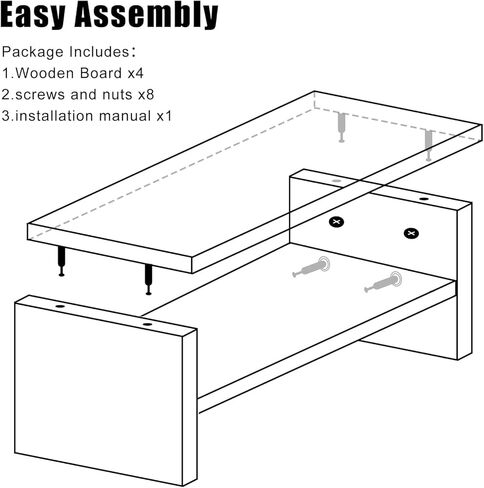 16.7" White Monitor Stand - 2 Tier Wooden Monitor Riser for PC Screen/Printer in Kuwait