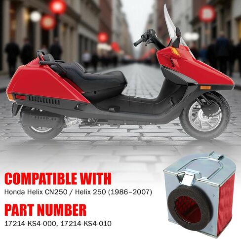 Air Filter Intake Cleaner Compatible with Honda Helix CN250 1986-2007 Replace 17214-KS4-000, 17214-KS4-010 Motorcycle Replacement Parts in Saudi Arabia