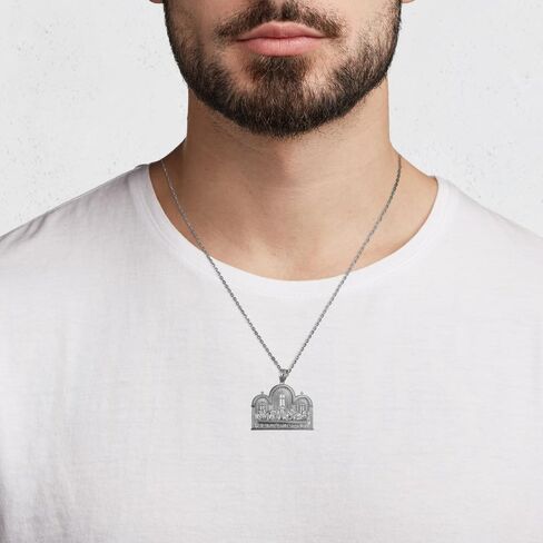 Gold The Last Supper Jesus & Apostles Pendant Necklace Fine Real Solid 925 Sterling Silver in Saudi Arabia