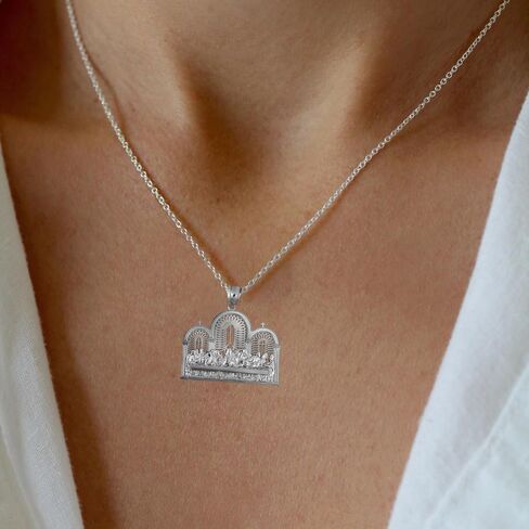 Gold The Last Supper Jesus & Apostles Pendant Necklace Fine Real Solid 925 Sterling Silver in Saudi Arabia