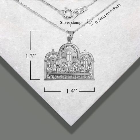 Gold The Last Supper Jesus & Apostles Pendant Necklace Fine Real Solid 925 Sterling Silver in Saudi Arabia