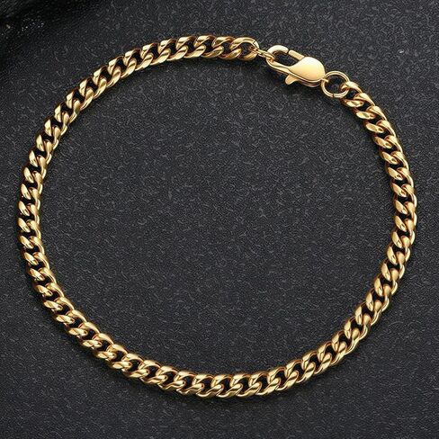 Men’s Bracelet Chain Cuban Wristband Chain Plated Dainty Link Chain Waterproof Fashion Bracelet Jewelry in Saudi Arabia