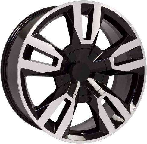 OE Wheels CV40 22 Inch Rims and Tires Fit Tahoe RST Style 6x139.7 22x9 Gloss Black Machined - Hollander 5620 - TS-37 AT 285/45-22 (Set of 4) in Saudi Arabia