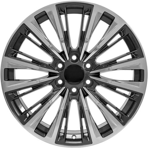 OE Wheels CA93 22 Inch Rims and Tires Fit Escalade-V Series Style 6x139.7 22x9 Gloss Gunmetal with Polished Face - Hollander 4869 - TS-37 AT 285/45-22 (Set of 4) in Saudi Arabia