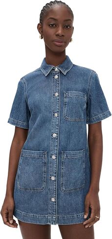 Madewell Women's Airy Denim Boxy Mini Shirtdress in Saudi Arabia