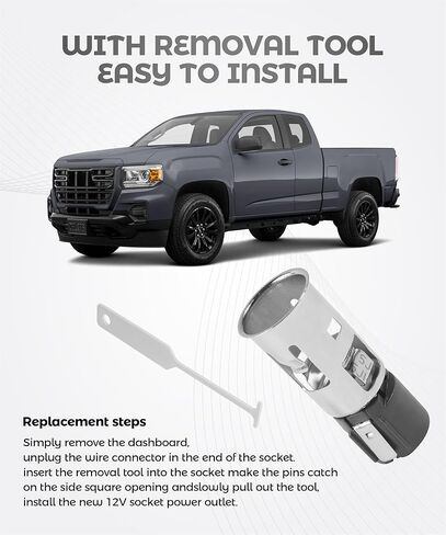 12 Volt Cigarette Lighter Socket,Car Accessories Car Lighter Socket with Removal Tool,Used to Remove and Replace Cigarette Lighters Sockets,Suitable for Most Car Models,Replace #56457 in Saudi Arabia