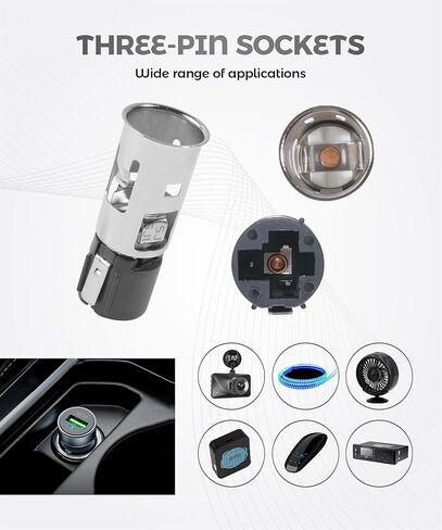 12 Volt Cigarette Lighter Socket,Car Accessories Car Lighter Socket with Removal Tool,Used to Remove and Replace Cigarette Lighters Sockets,Suitable for Most Car Models,Replace #56457 in Saudi Arabia