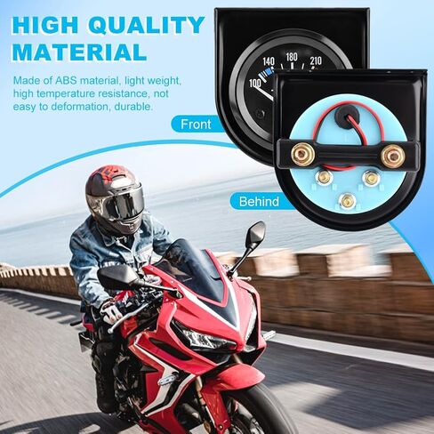 مقياس درجة حرارة الماء 2 بوصة 52 مم، 100-250 درجة فهرنهايت، مجموعة أدوات قياس درجة حرارة الماء، ملحقات السيارة، مقياس درجة حرارة الماء مع إضاءة خلفية LED للقوارب البحرية، السفينة، السيارة، الشاحنة، السيارة (اللون: أسود) in Kuwait