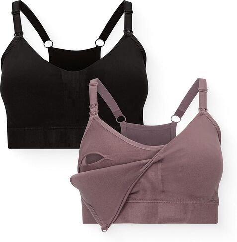 Kindred Bravely Essentials Sports Pumping and Nursing Bras, Hands Free, Nursing Bras for Breastfeeding, 2 Pack in Saudi Arabia