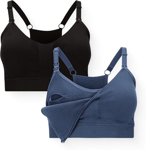 Kindred Bravely Essentials Sports Pumping and Nursing Bras, Hands Free, Nursing Bras for Breastfeeding, 2 Pack in Saudi Arabia