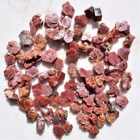 Zenergy Gems Charged Natural Moroccan Vanadinite Specimen Crystal Pendant + 20" Silver Plated Chain + Selenite Charging Heart [Included] in Saudi Arabia