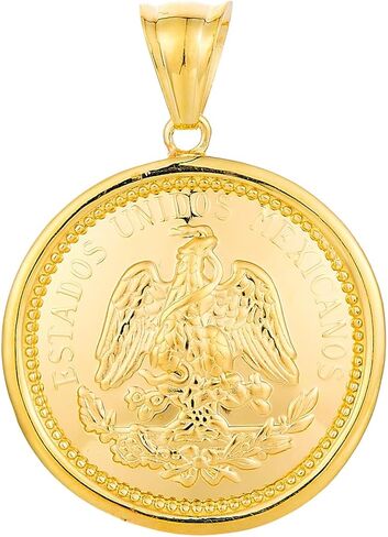 14k Yellow Gold Framed Medal Coin Charm Pendant in Saudi Arabia