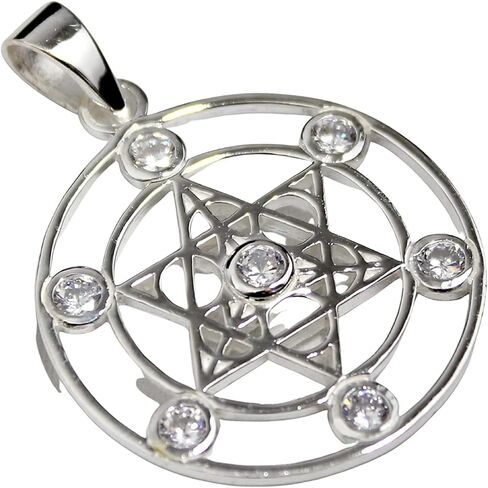 COSUMOSU Metatron Cube 925 Sterling Silver Sacred Geometry Pendant with White Zirconia Spiritual Jewelry Gift for Women Men in Saudi Arabia