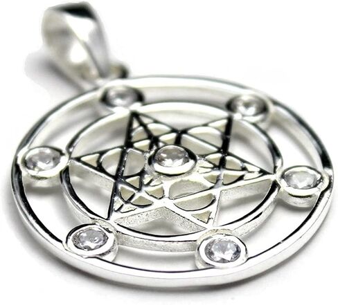 COSUMOSU Metatron Cube 925 Sterling Silver Sacred Geometry Pendant with White Zirconia Spiritual Jewelry Gift for Women Men in Saudi Arabia