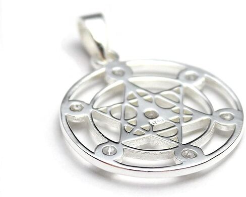 COSUMOSU Metatron Cube 925 Sterling Silver Sacred Geometry Pendant with White Zirconia Spiritual Jewelry Gift for Women Men in Saudi Arabia