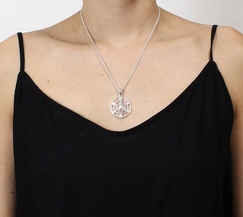 COSUMOSU Metatron Cube 925 Sterling Silver Sacred Geometry Pendant with White Zirconia Spiritual Jewelry Gift for Women Men in Saudi Arabia