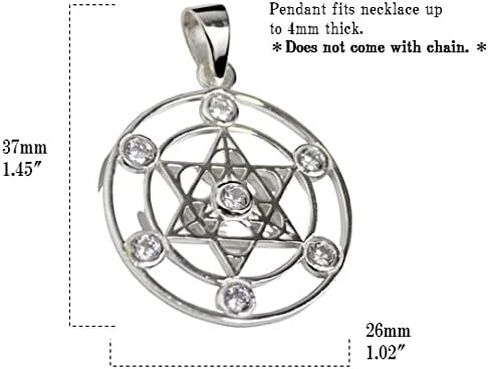 COSUMOSU Metatron Cube 925 Sterling Silver Sacred Geometry Pendant with White Zirconia Spiritual Jewelry Gift for Women Men in Saudi Arabia