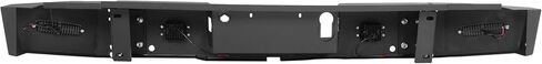 Rear Step Bumper Compatible with 2015-2020 Ford F-150 W/2 X D-rings, 4 X LED Lights, Sensor Holes, License Plate Bracket Steel Powder Coated Black in Saudi Arabia