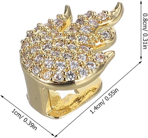 Uonlytech Single Tooth Cap with Fire Pattern Hip Hop Gold Tooth Jewelry for Men and Women Accessory for Costume and Party in Saudi Arabia
