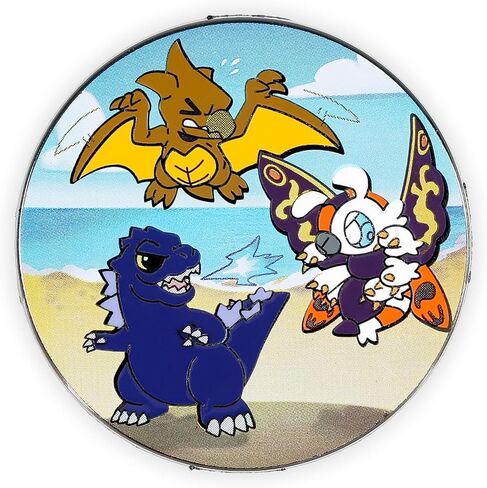Godzilla "King Of The Monsters" Round Enamel Pin | Badge Accessories For Lanyard, Backpack in Saudi Arabia