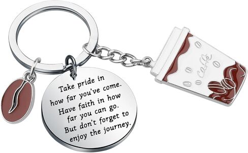 FUSTMW Coffee Gifts Cafe Keychain Gifts for Coffee Lovers Barista Gifts Coffee Maker Gifts Caffeine Addict Gift in Saudi Arabia