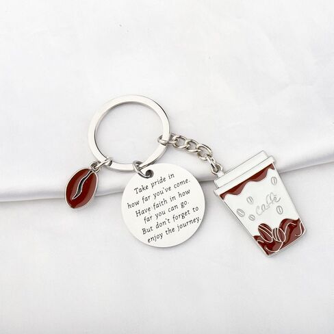 FUSTMW Coffee Gifts Cafe Keychain Gifts for Coffee Lovers Barista Gifts Coffee Maker Gifts Caffeine Addict Gift in Saudi Arabia
