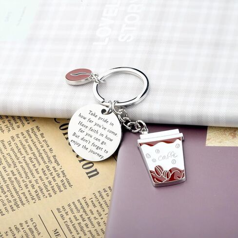 FUSTMW Coffee Gifts Cafe Keychain Gifts for Coffee Lovers Barista Gifts Coffee Maker Gifts Caffeine Addict Gift in Saudi Arabia