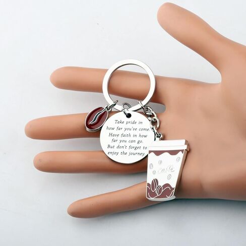 FUSTMW Coffee Gifts Cafe Keychain Gifts for Coffee Lovers Barista Gifts Coffee Maker Gifts Caffeine Addict Gift in Saudi Arabia