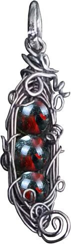 بازلاء حجر الدم الأفريقي القابلة للتخصيص في قرنة PeaPod (1،2،3،4،5 أو 6) سلك قلادة ملفوف بالفولاذ / الفضة / النحاس / البرونز / النحاس / التيتانيوم / الحديد الأسود / الذهب عيار 14 / الذهب الوردي عيار 14 / جوهرة النيوبيوم الأسود- in Kuwait