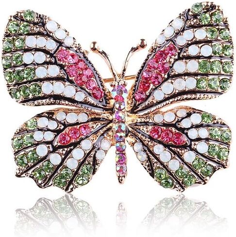 Stylish Rhinestone Shining Butterfly Design Brooch Pin for Women - Unisex Vintage Suit Lapel Pin in Saudi Arabia