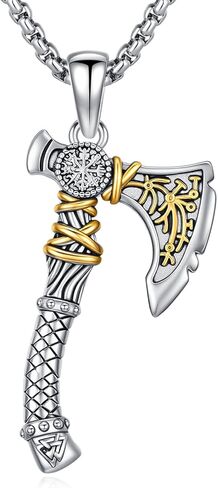 Viking Thor Hammer Necklace 925 Sterling Silver Norse Thor Hammer Pendant Nordic Mjolnir Rune Amulet Necklace Jewelry for Men with Jewelry Box in Saudi Arabia